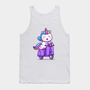 Cute Unicorn Riding Scooter Tank Top